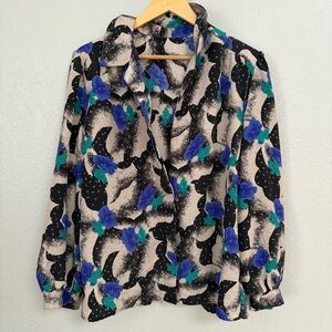 Vintage Patterned Women's button down Top